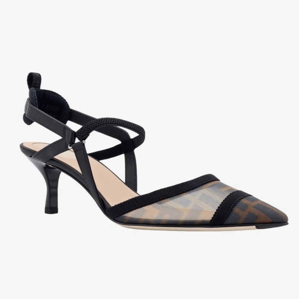FENDI Colibri 60 FF logo slingback pumps - Picture 2 of 4